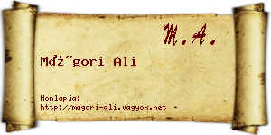 Mágori Ali névjegykártya